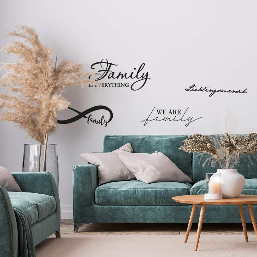 Wandtattoo Spruchbogen Familie