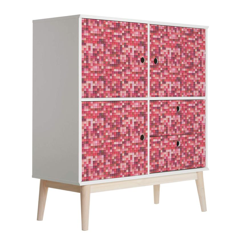 Pellicole per mobili, pellicole decorative - cancellabili - mosaico rosso 02