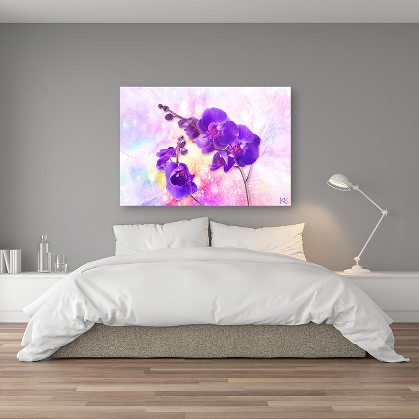 Stampe su tela, Fiori di orchidea viola