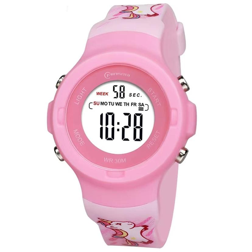 Sport Armbanduhr | Digitale Uhr für Kinder und Jugendliche | Rosa Einhorn