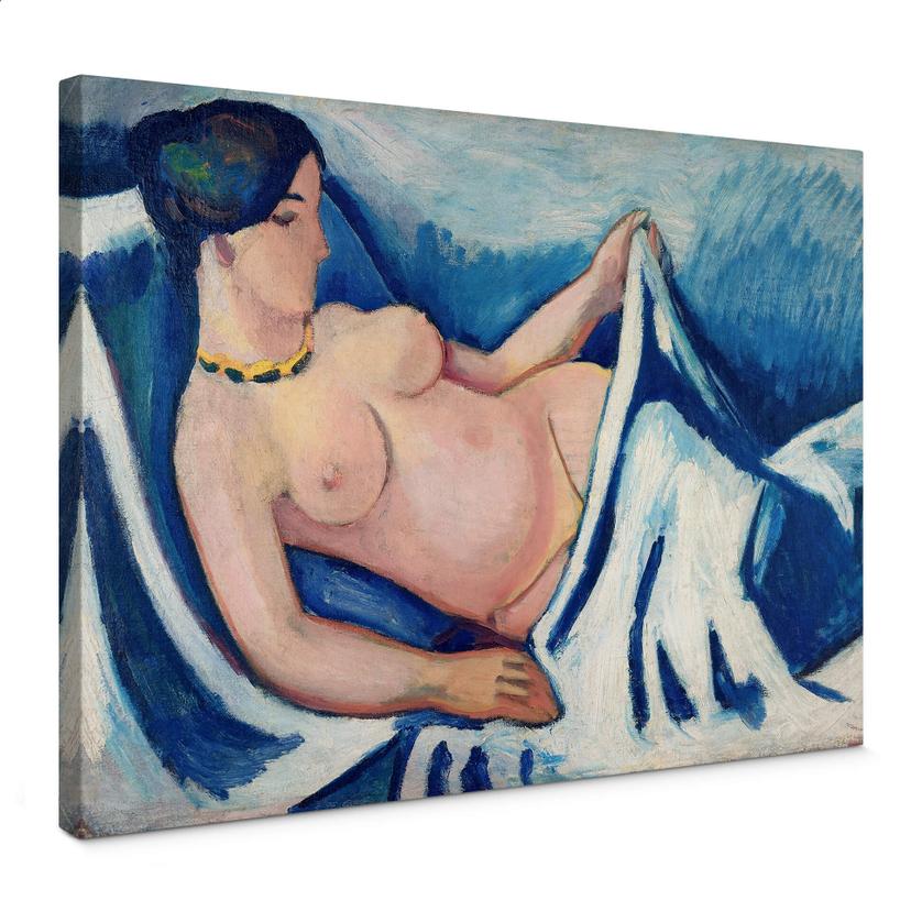 Lienzo Macke - Desnudo femenino recostado