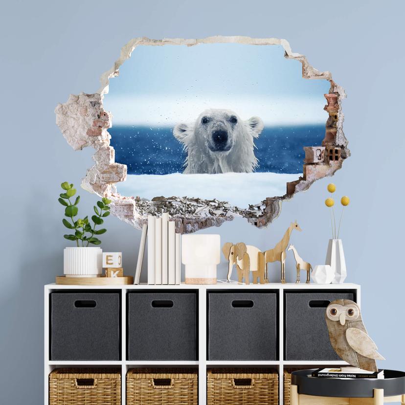 3D Wallsticker National Geographic fræk isbjørn