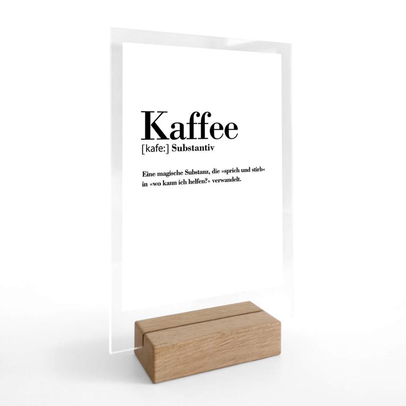 Tischaufsteller Grammatik - Kaffee