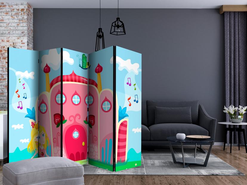 Schermo divisorio - Castello , 5 pezzi - 225x172 cm