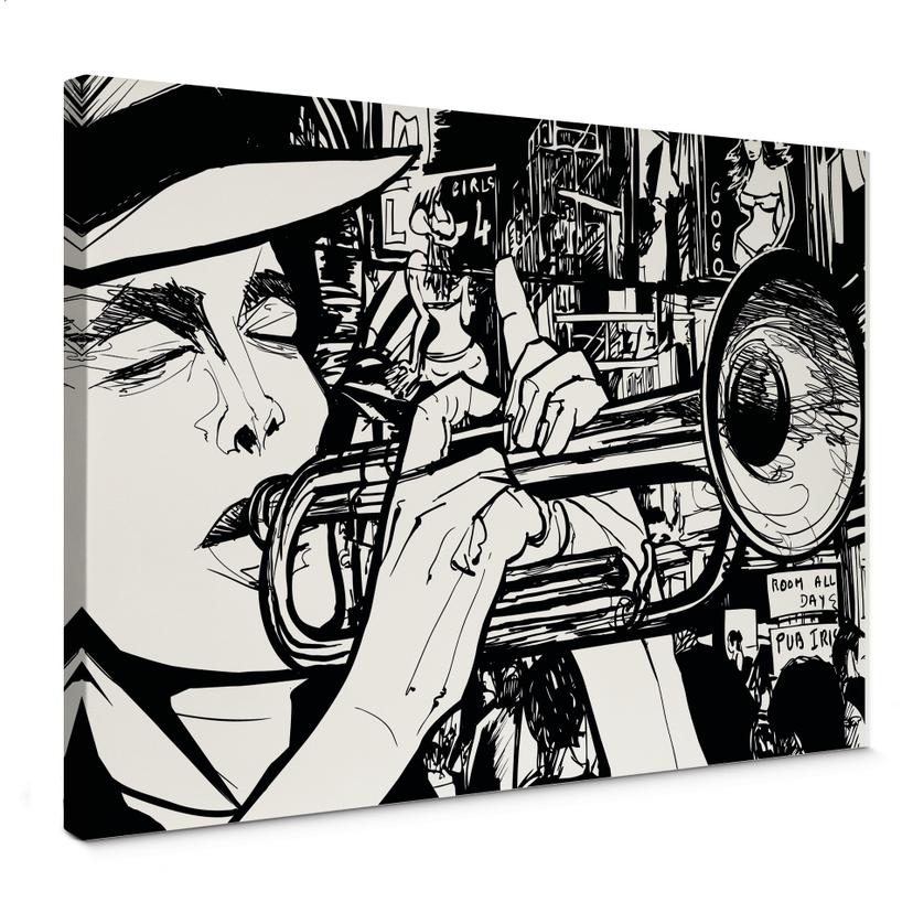 Tableau sur toile Sound of a Street Musician