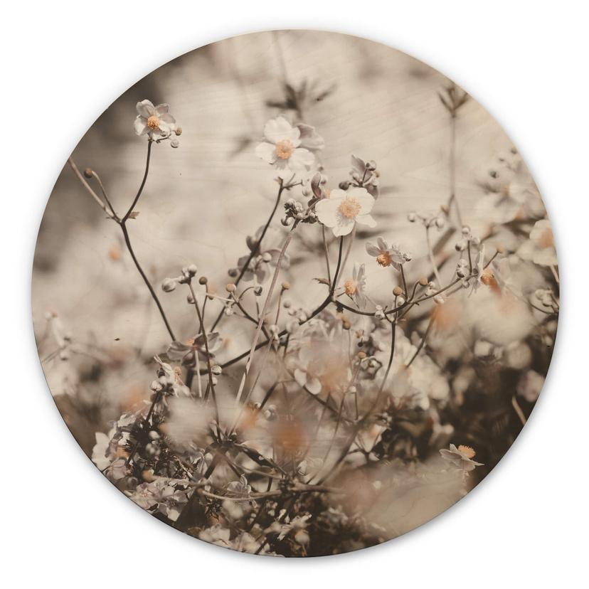 Annie Billede af træ - Vilde blomster - Rund