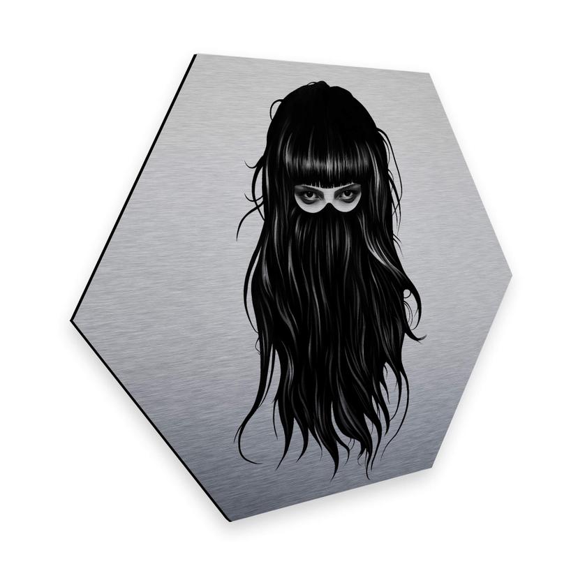 Hexagon Alu-Dibond Zilvereffect Ireland - It Girl