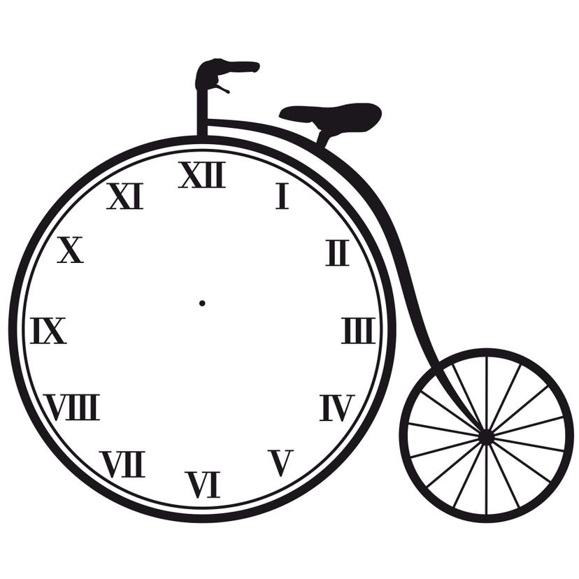 Adesivo murale - orologio bicicletta retro