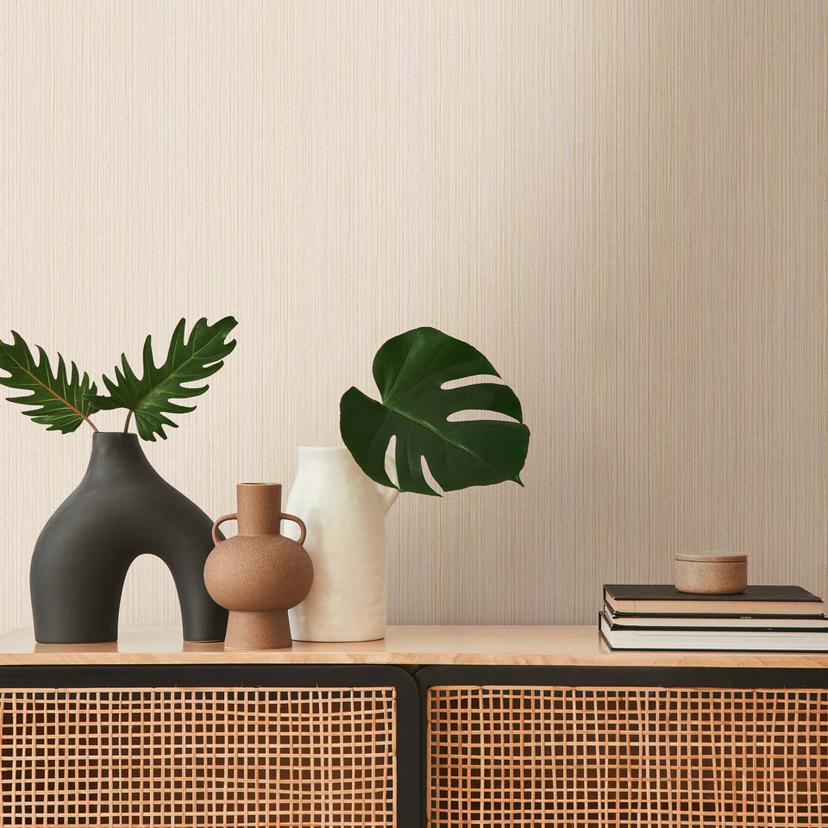A.S. Création non-woven tapet BOS - enhedstapet tapet tekstureret tapet beige, guld, grå