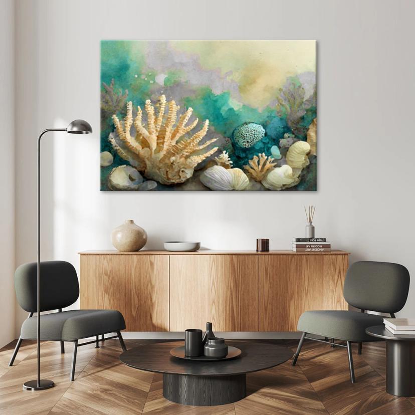 Canvasbillede, Havskaller turkis