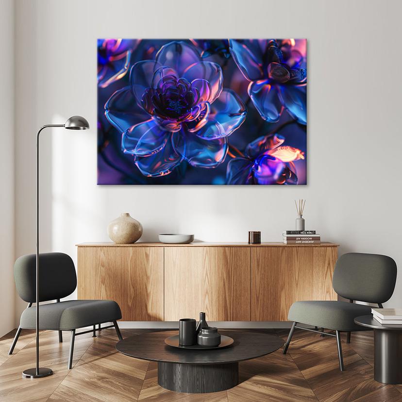 Foto su tela, Fiori di melograno - profondità 3D