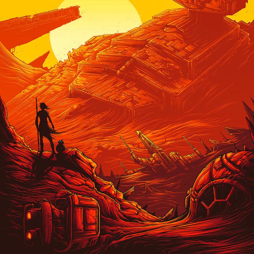 Vlies Fototapete - Star Wars Jakku Star Destroyer - 200 x 280 cm