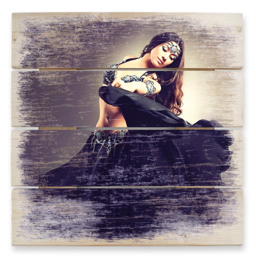 Cuadro de madera bailarina del vientre - 40x41,5 cm