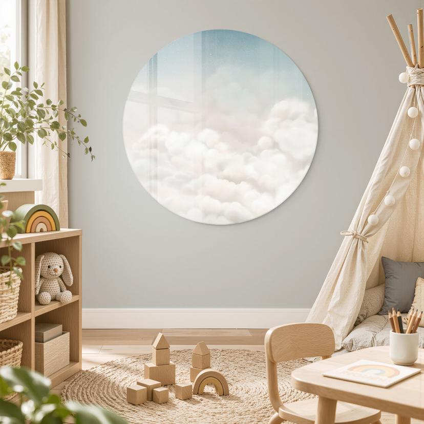 Glasbild Ruhige Wolken - Oliver Robins - Rund