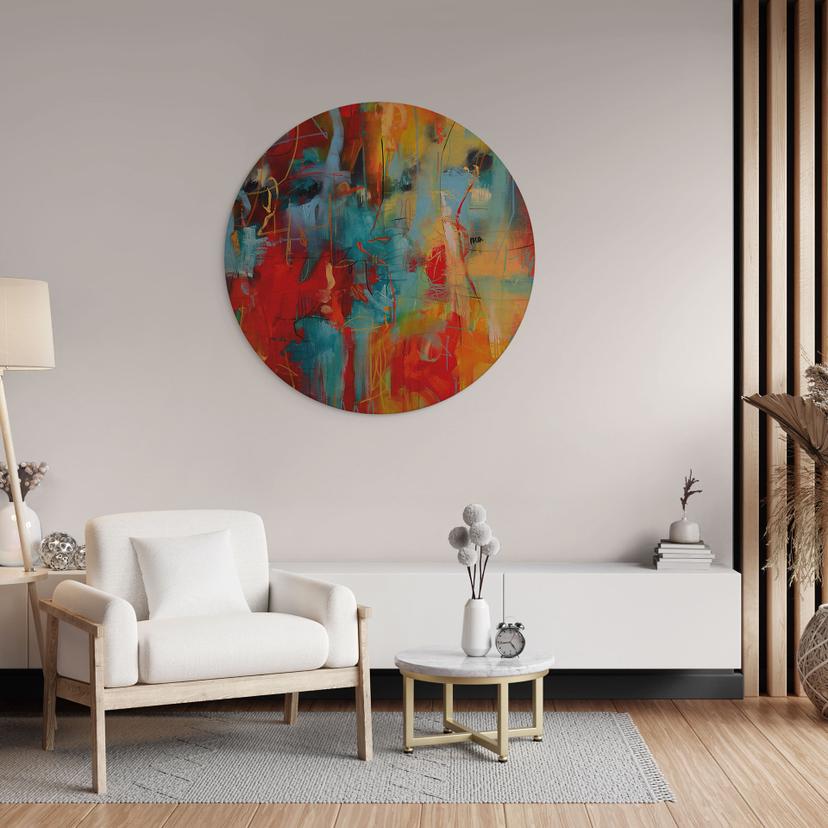 Stampa su legno Caos colorato - Fedrau - Rotondo