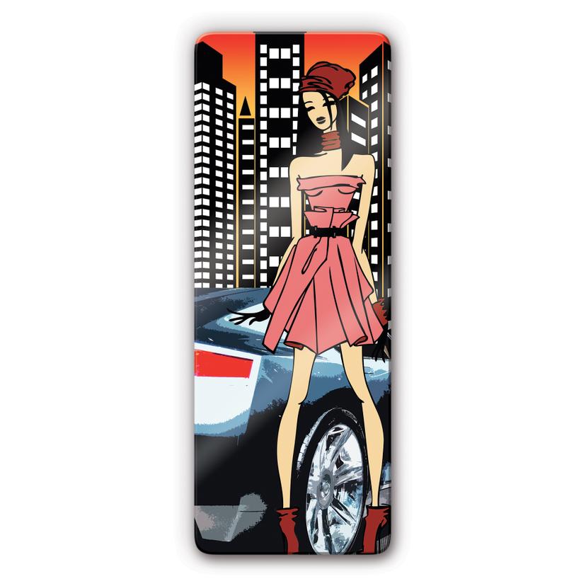 Stampa su vetro Ragazza di città vestita in streetstyle - panoramica
