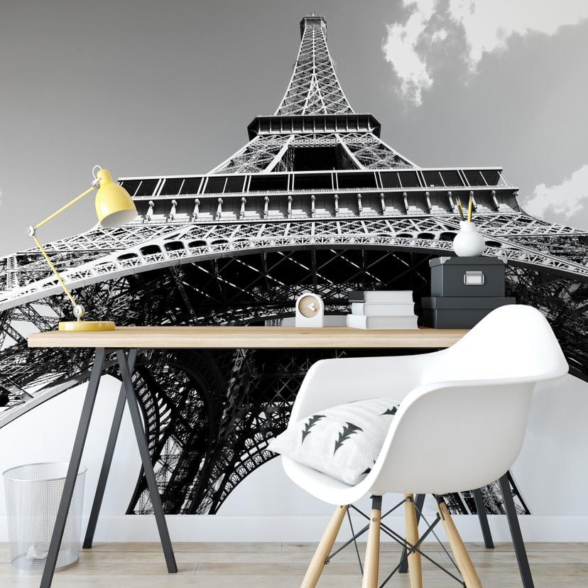 Papier peint photo - Tour Eiffel en noir et blanc