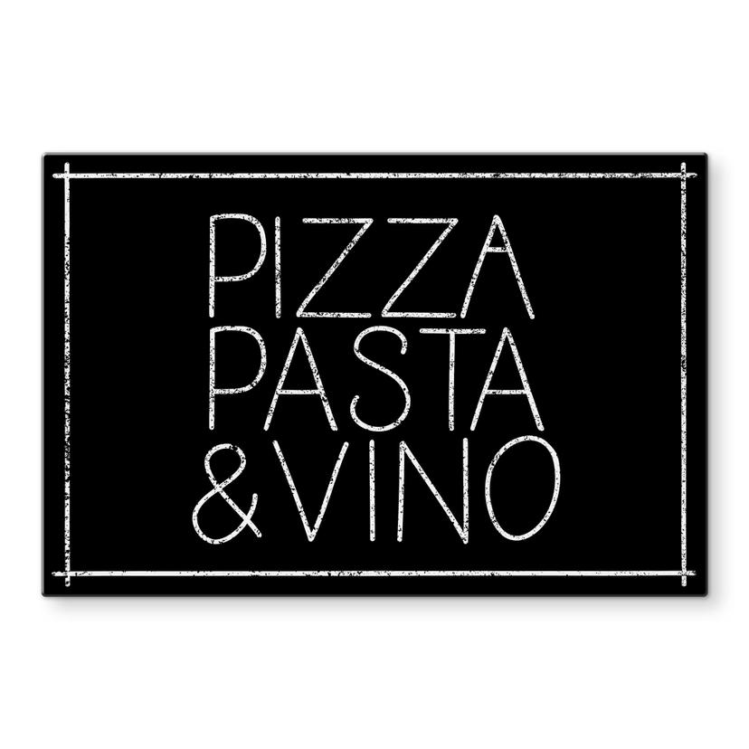Spatscherm Pizza Pasta & Vino - zwart