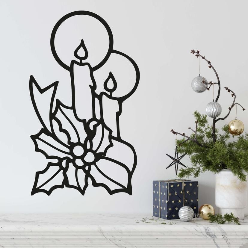 Wandtattoo Kerzenschein im Mistelzweig - Weihnachtliche Impressionen