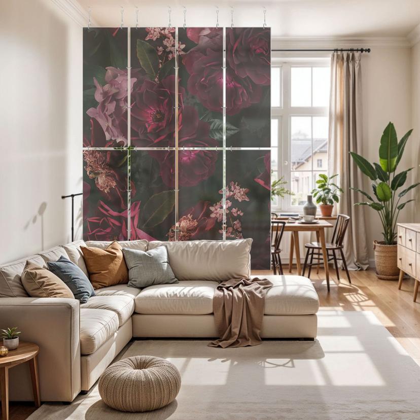 Separador de ambientes, biombo, pantalla de privacidad colgante Fleur de Paris - UN Designs