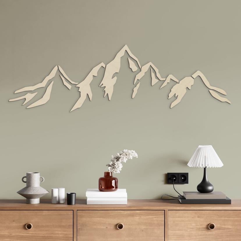 Décoration en bois placage peuplier - Puzzle de montagne
