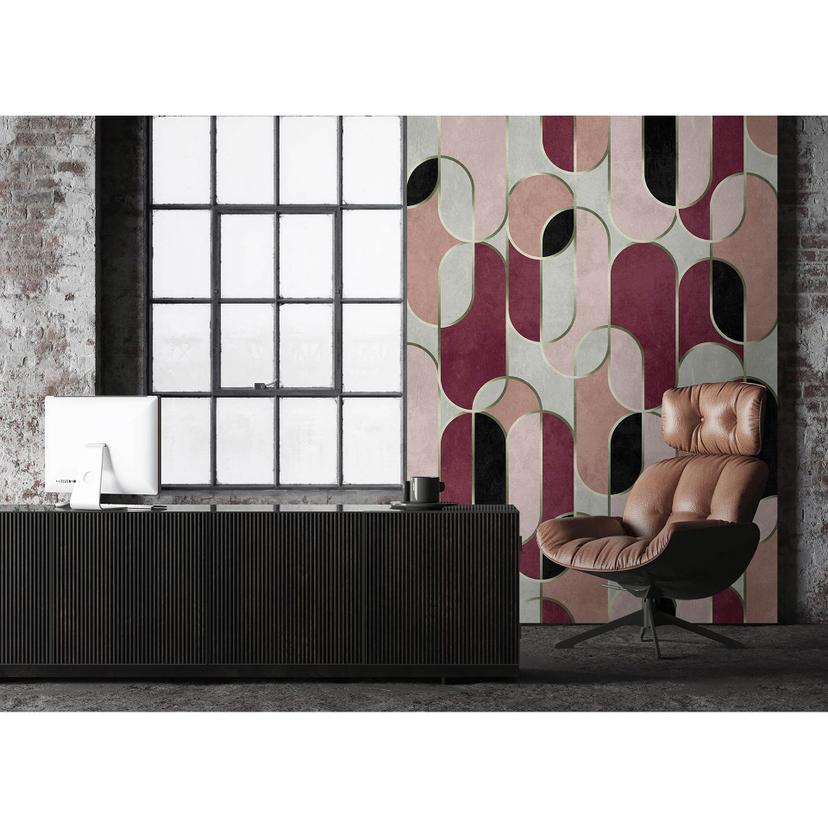 Fotomural Paredes de Patel 3 Ritz 3 morado, rosa, negro, gris