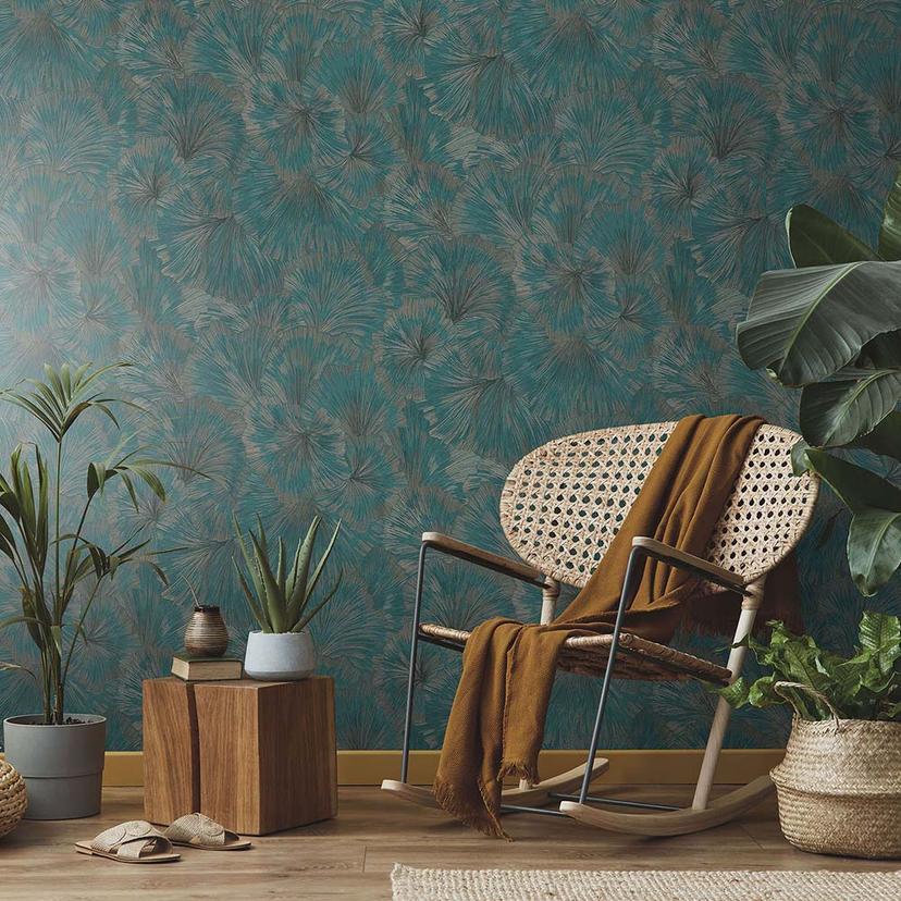 Bladtapet, mønstret tapet Fashion for Walls 4 af Guido Maria Kretschmer grøn