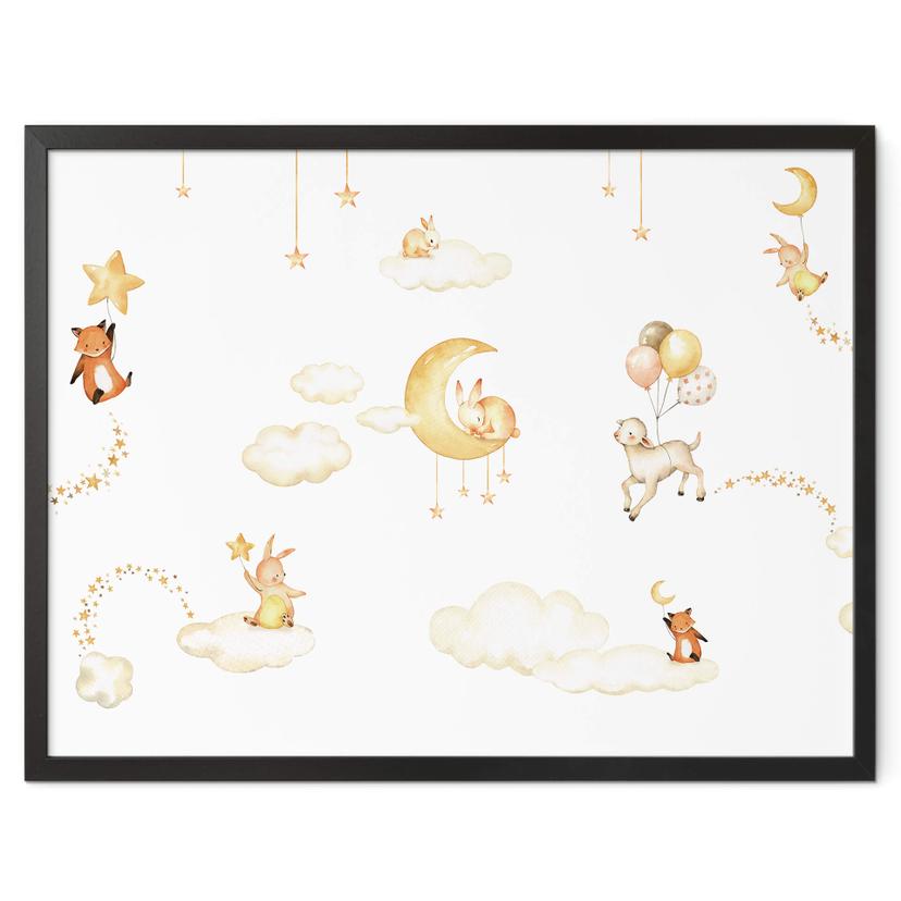 Póster habitación infantil Oliver Robins - Dulces sueños blanco