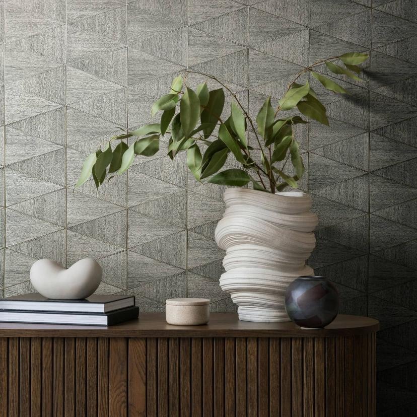 Papier peint intissé à motif géométrique, triangles gris Graphique
