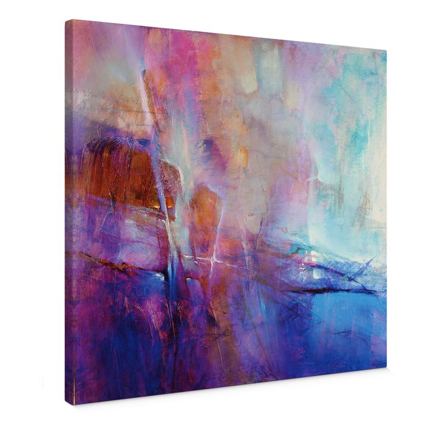 Canvasbillede Abstrakt kystlinje i lilla - Schmucker | Abstrakt kunst - Firkantet