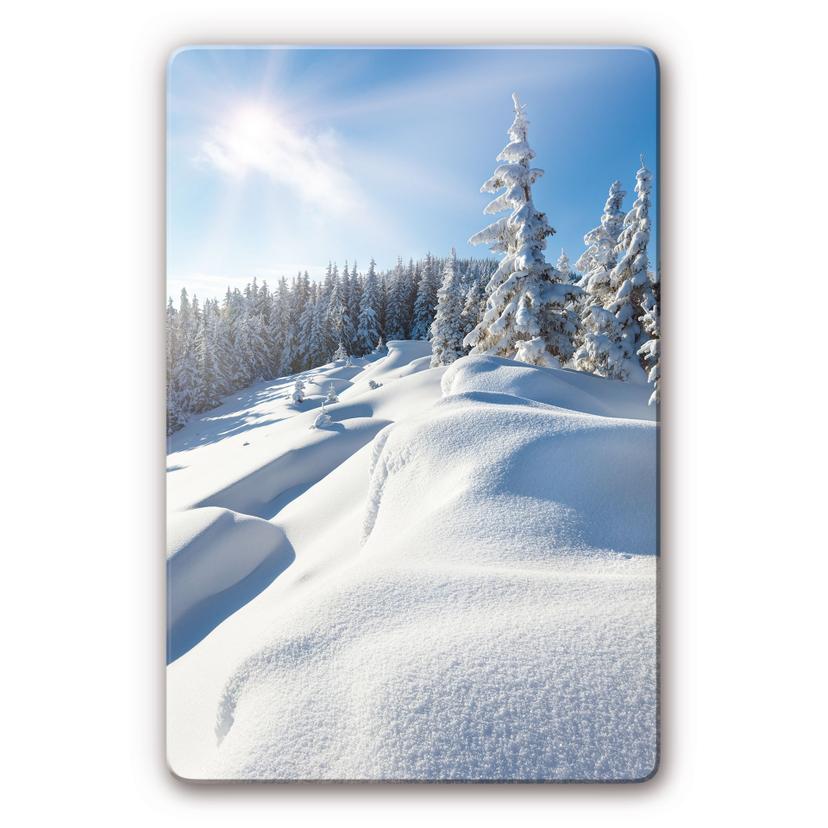 Tableau en verre - Paysage neigeux