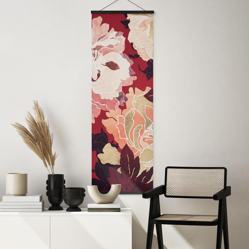 Textielposter Pioenen met grote bloemen - SpaceFrog Designs