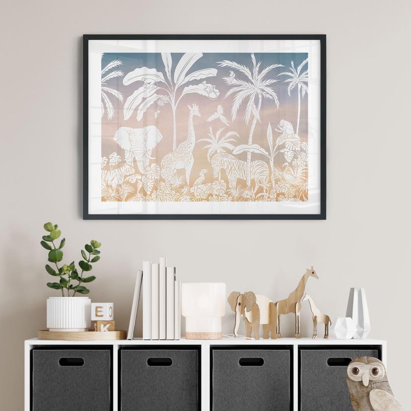 Poster con animali selvatici nel paradiso della giungla - Ombre - Kikki Belle