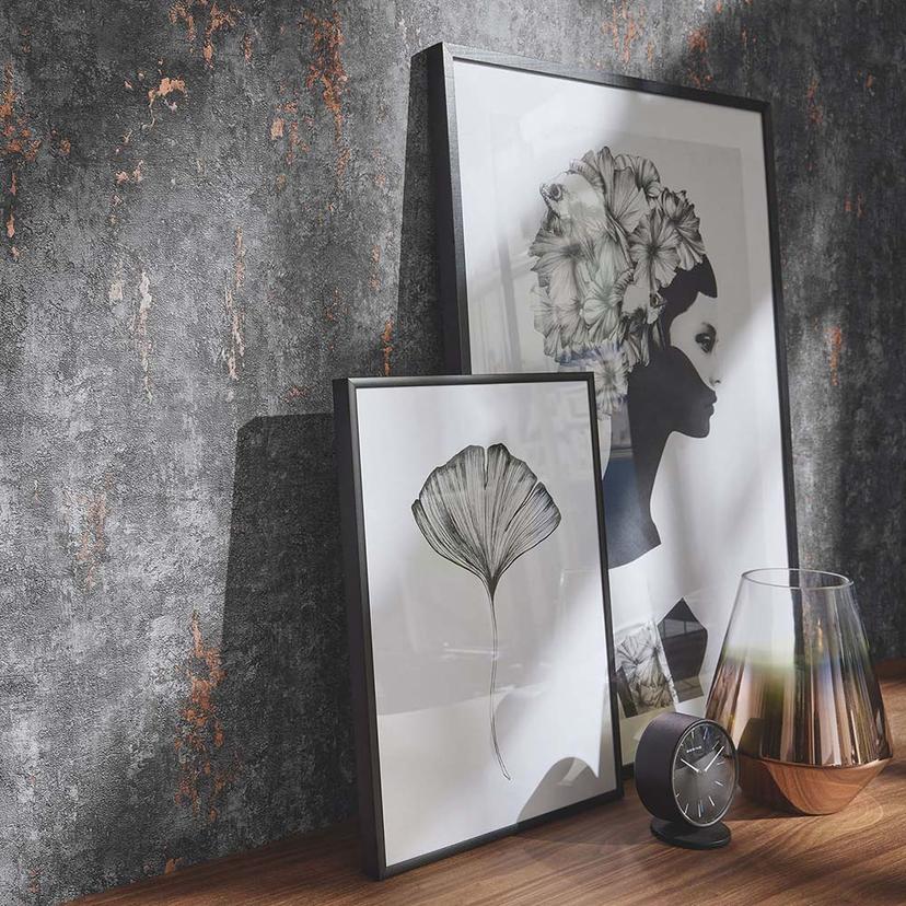 Metaloptisk tapet, metaltapet Fashion for Walls 4 af Guido Maria Kretschmer grå