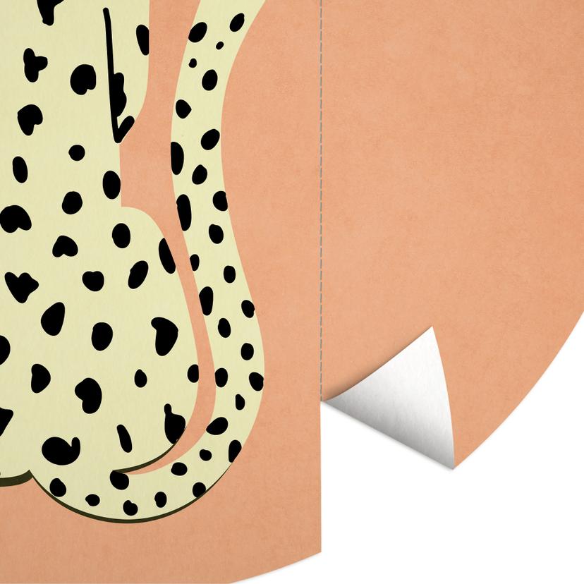 Elegant gepard med solglasögon Fototapet - Oltmanns - Round - non-woven tapet/självhäftande non-wove