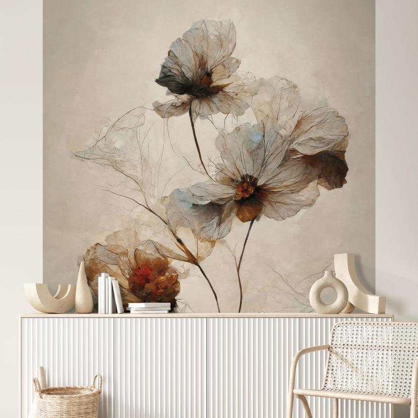 Fototapet med blomster | tørrede blomster - forgængelighedens elegance - Treechild