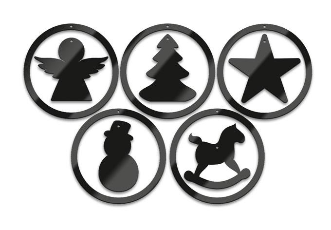Décoration en verre acrylique pour sapin (pièces)