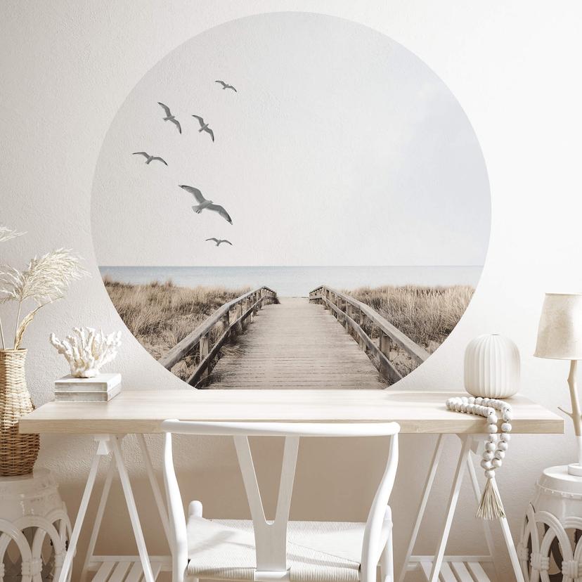 Wallsticker med udsigt over Østersøen - rund