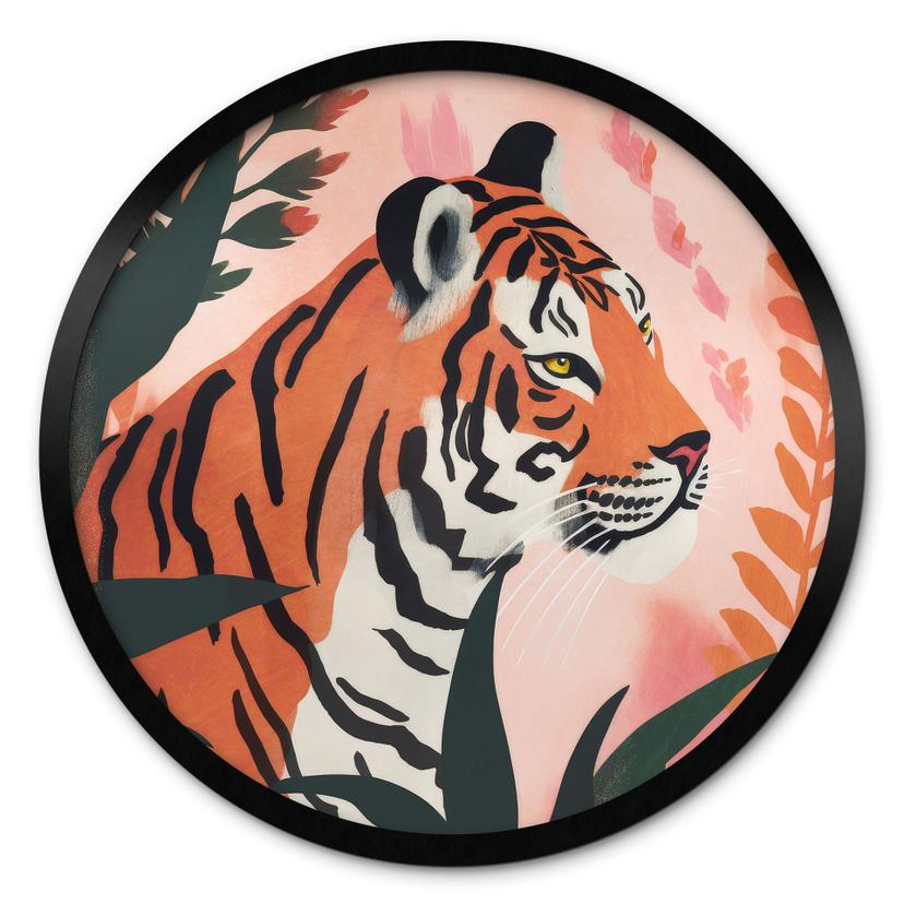 Plakat Tiger i en lyserød jungle - Treechild