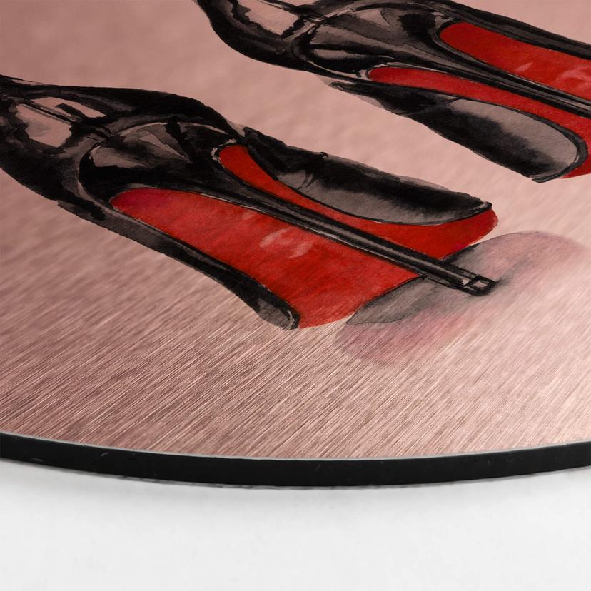 Alu-Dibond mit Kupfereffekt High Heels - Rund