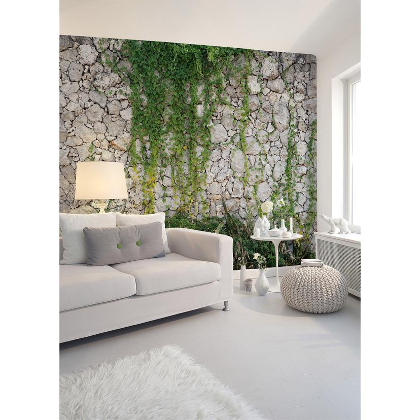 non-woven tapet Stonewall moderne natur fototapet Designwalls i grøn og grå