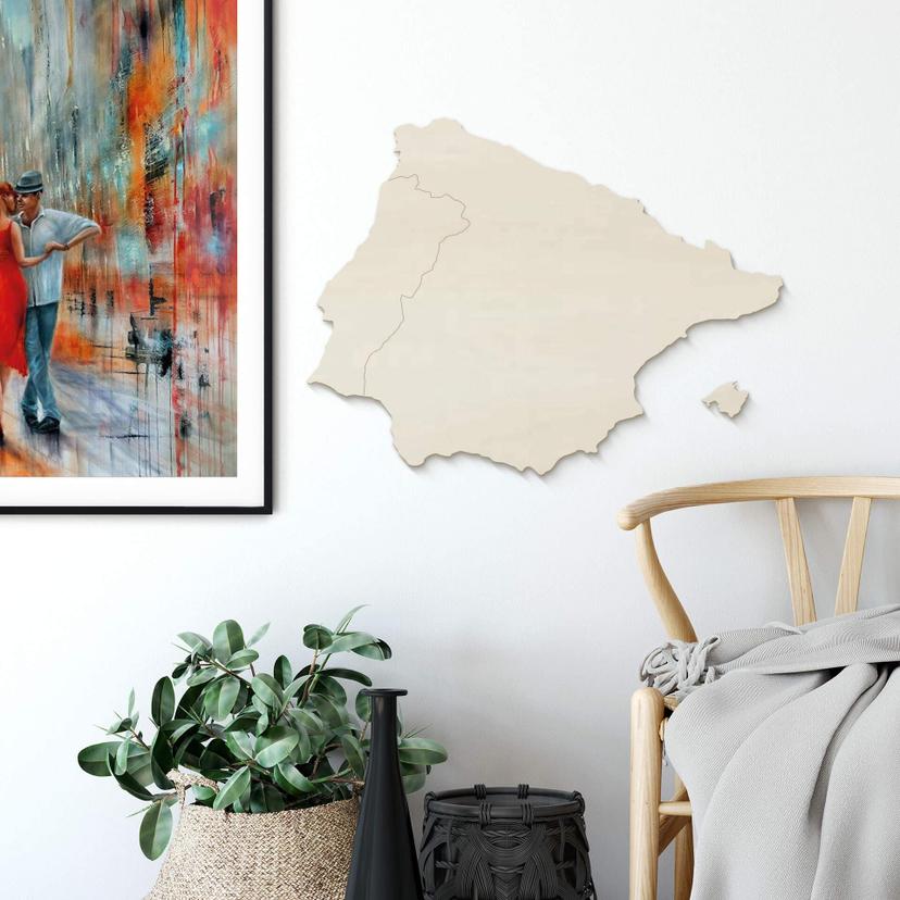 Chapa de chopo Wood art - Mapa Península Ibérica