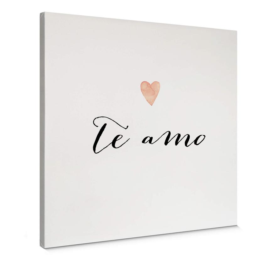 Tableau sur toile Confetti & Cream - Te amo - Carré