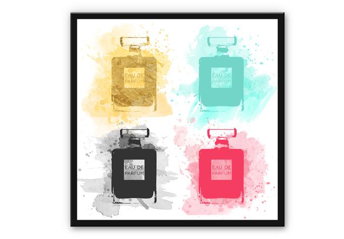 Stampa su Forex - Eau de parfum - acquarello multicolore
