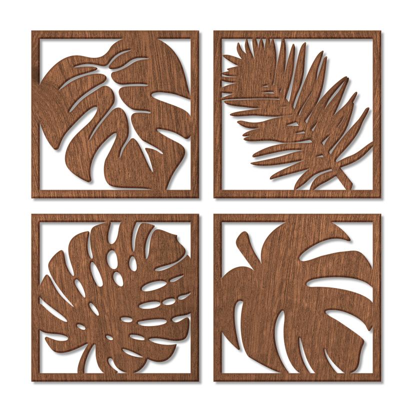 Decorazione in legno - Set di foglie