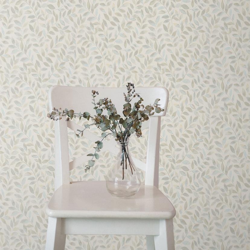 Tapet med bladmotiv Opus beige