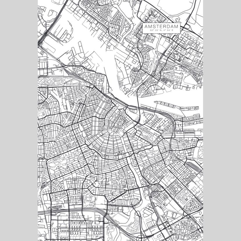 Fotomurale Mappa di Amsterdam
