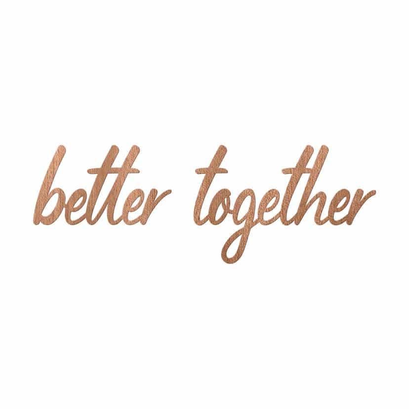 Houten Wanddecoratie Mahoniefineer Better Together