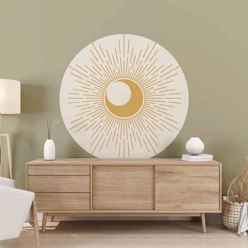Vinilo decorativo Rayos de sol dorados - KsanaKalpa - Redondo