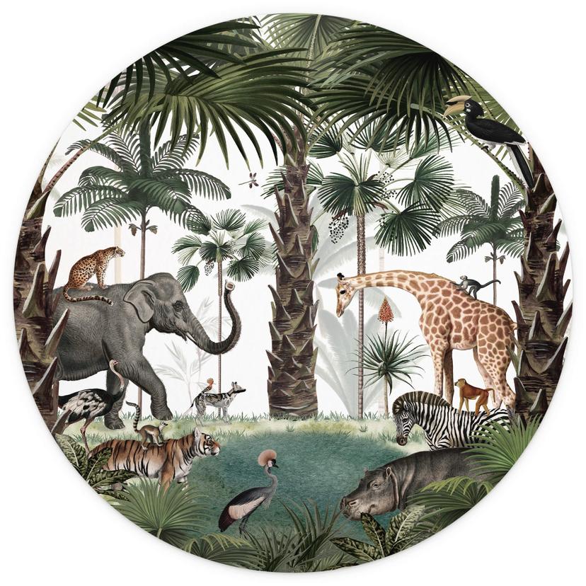 Fotomurale tondo Kikki Belle - Regno degli animali - carta da parati in tessuto non tessuto/carta da